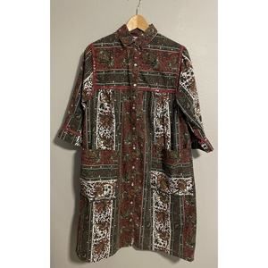 Vintage Models Coat Womens Dress Size 10 Colorful Floral Snap Button Up Boho